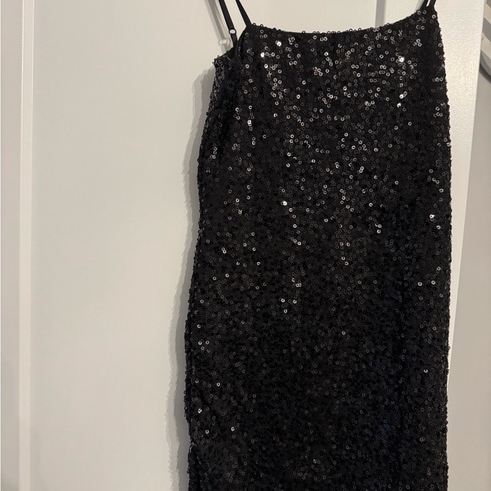 Pixie lane Girls Black Sequin Dress tags on never worn-